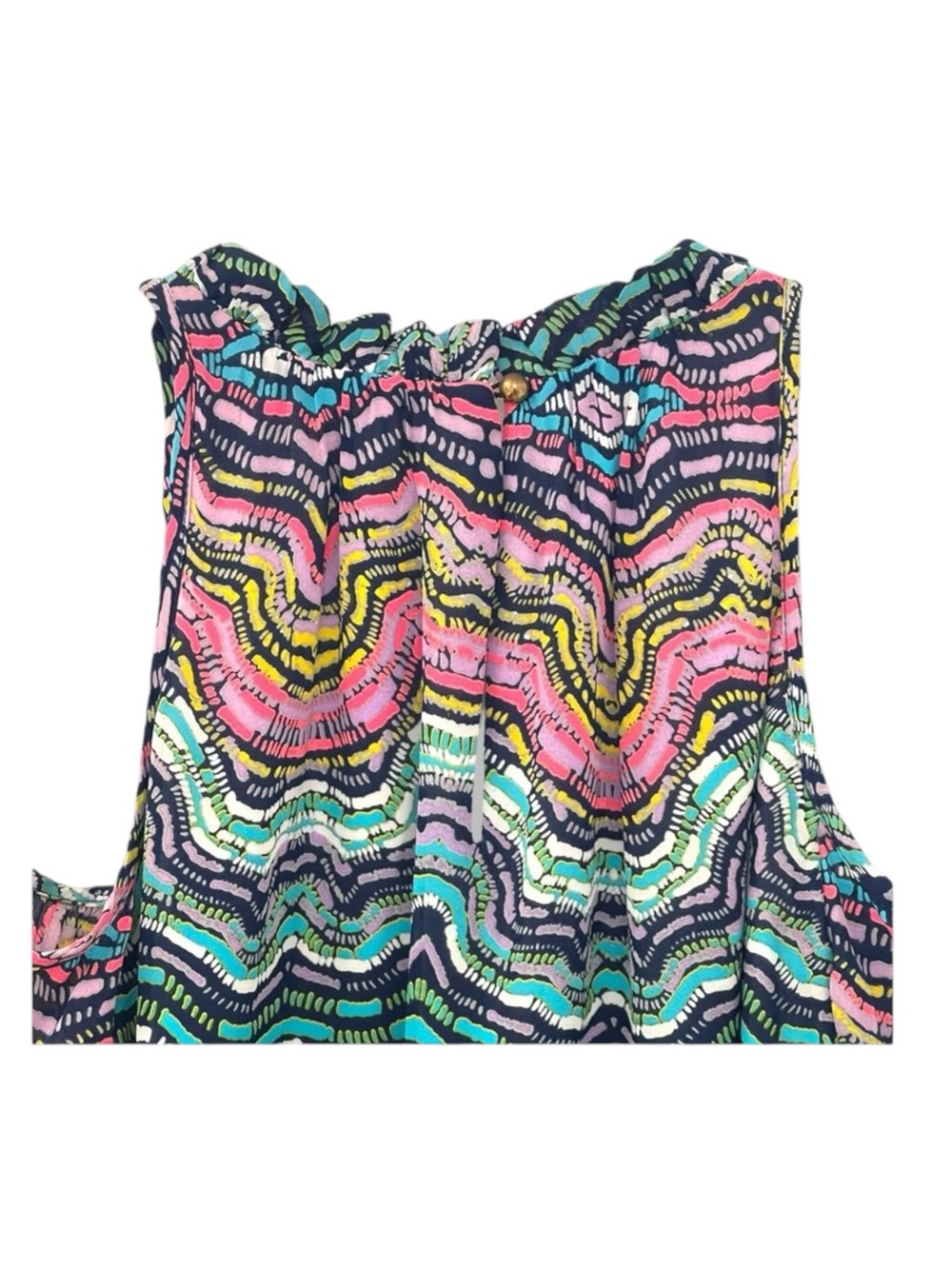 new Alice & Trixie ᪣ Kyra Print Silk Cold Shoulder Dress ᪣ Vibrant Gem Print ᪣ S - Picture 11 of 16